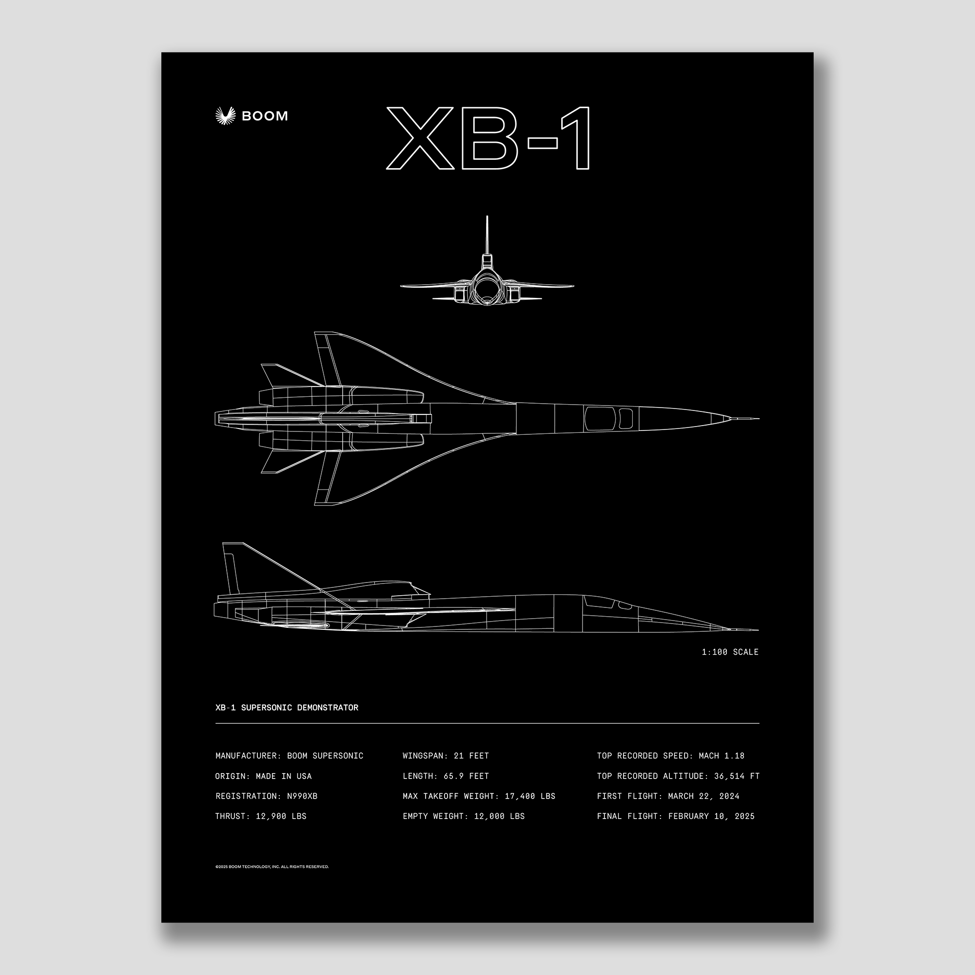 XB-1 Blueprint Poster