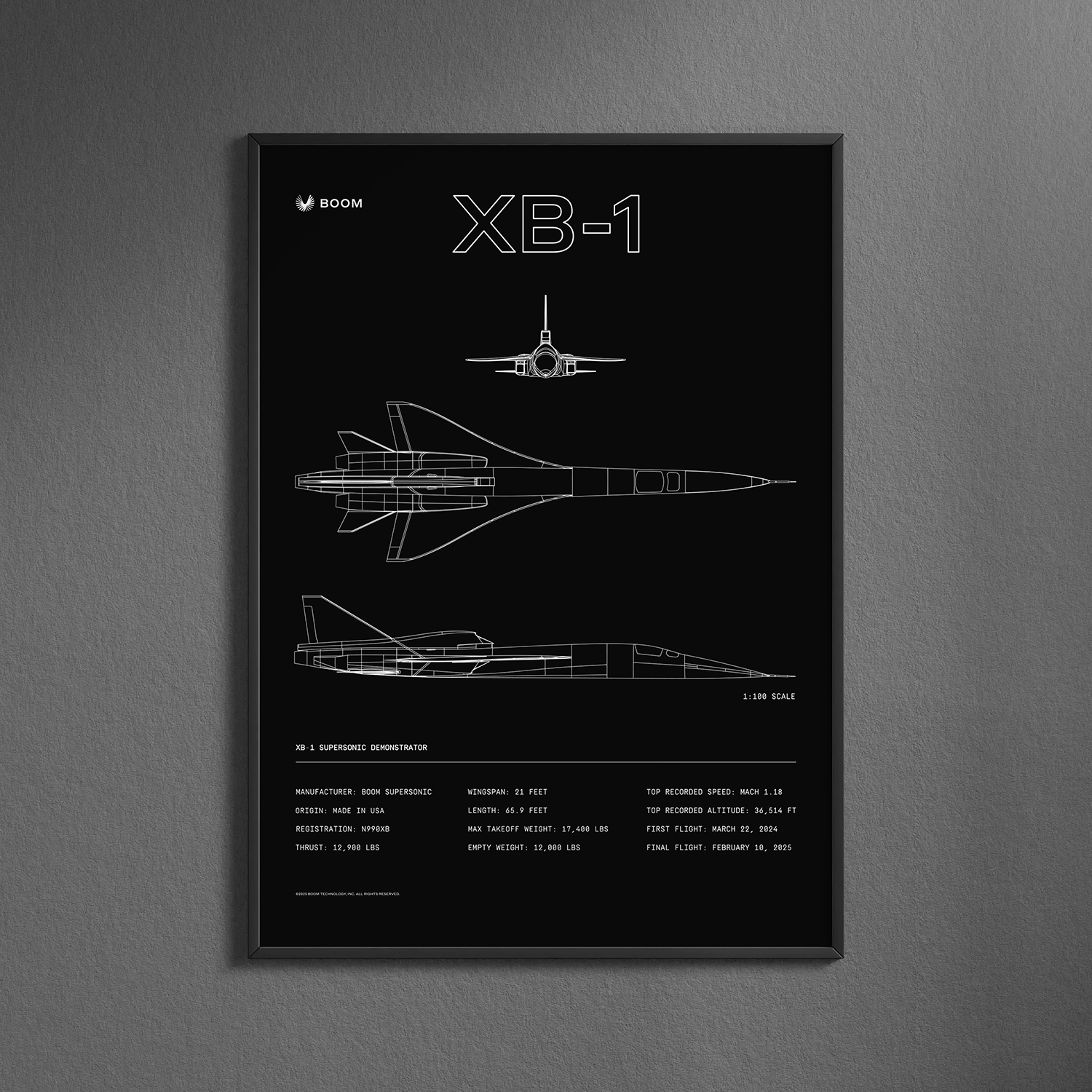 XB-1 Blueprint Poster